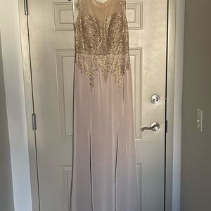 Gold Champagne Full Length Gown, w/Beautiful Embellishments, Size: L, New w/Tags